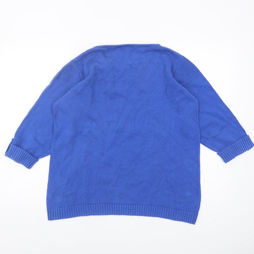 EWM Women's Blue Pullover Jumper, Size L, Cotton