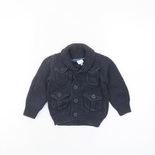 Jasper Conran Unisex Baby Black Cardigan 12-18 Months Cotton Knit
