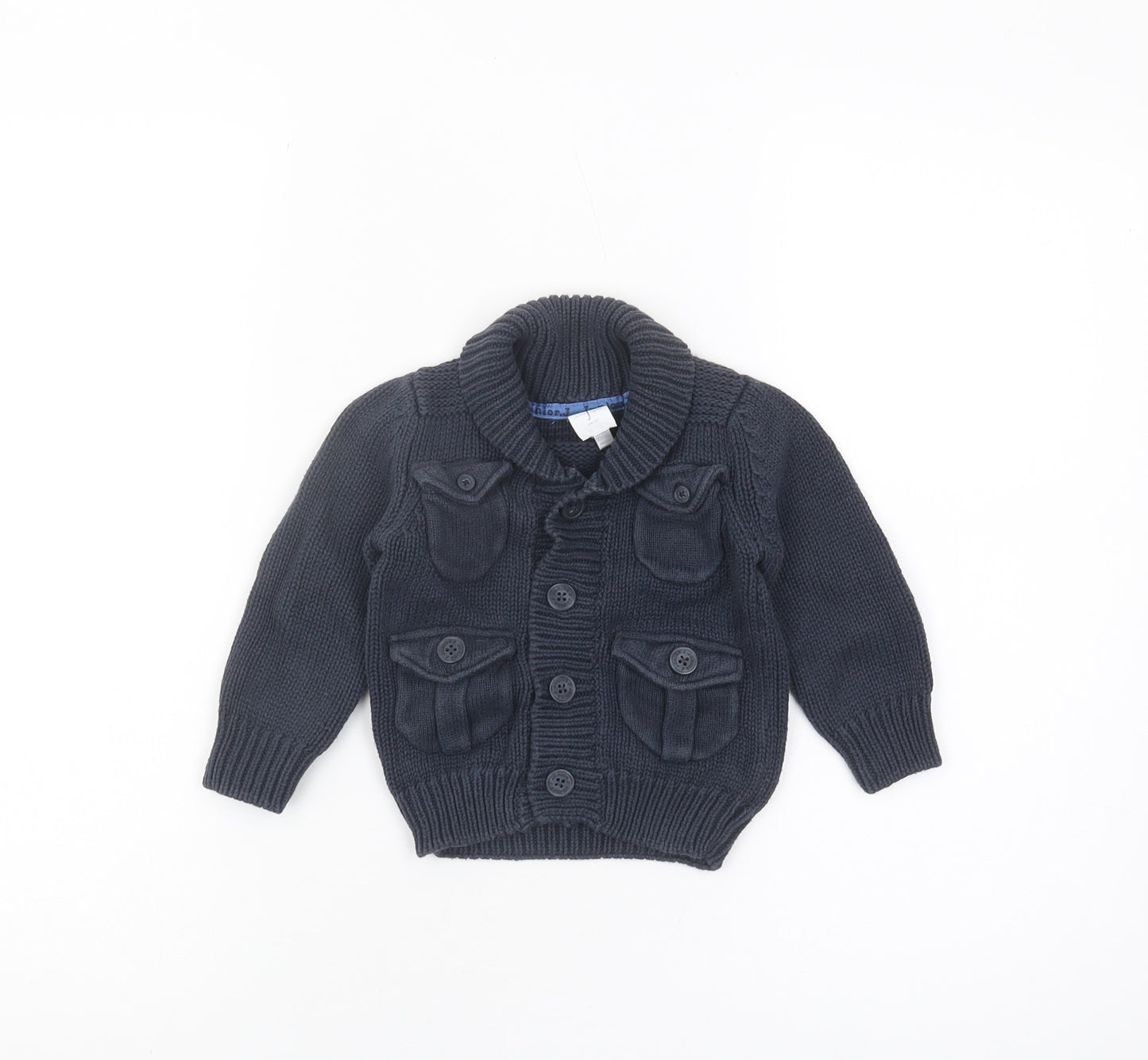Jasper Conran Unisex Baby Black Cardigan 12-18 Months Cotton Knit