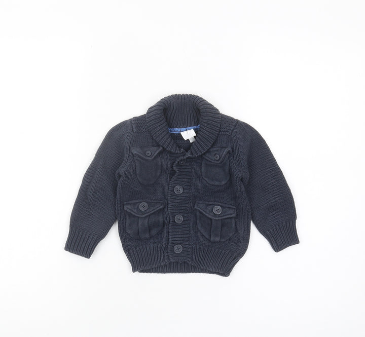 Jasper Conran Unisex Baby Black Cardigan 12-18 Months Cotton Knit