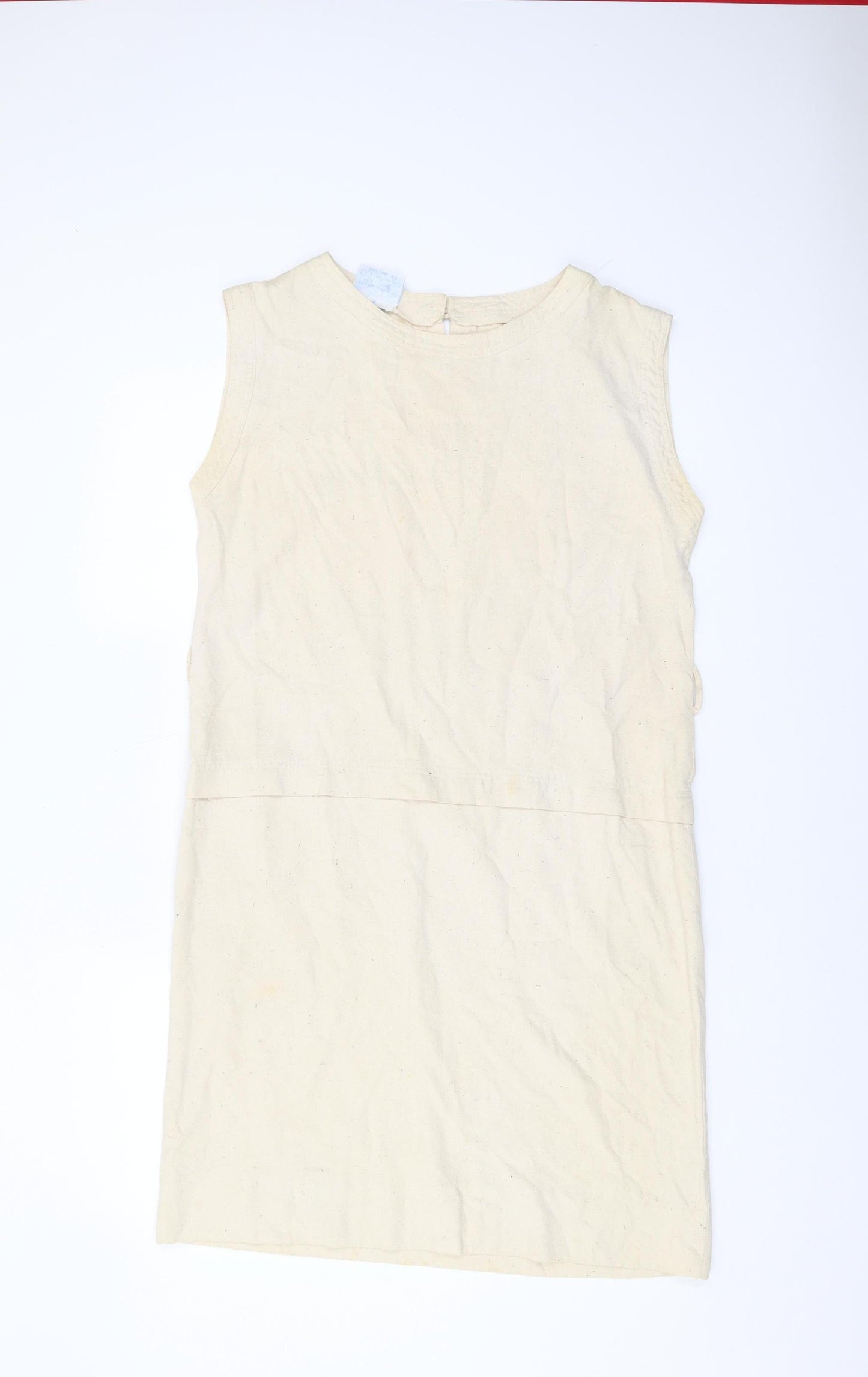 Wallis Beige Silk Shift Dress, UK 10, Women's Vintage