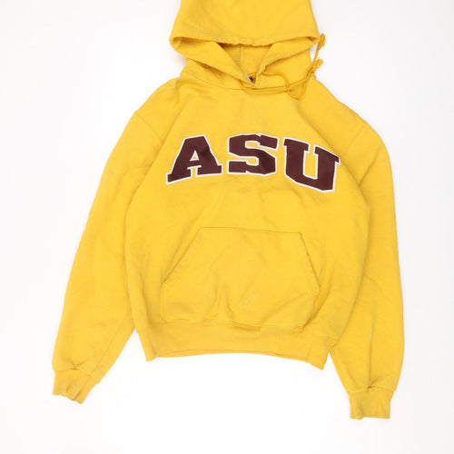 Champion Yellow Unisex Pullover Hoodie, S, Casual Sportswear
