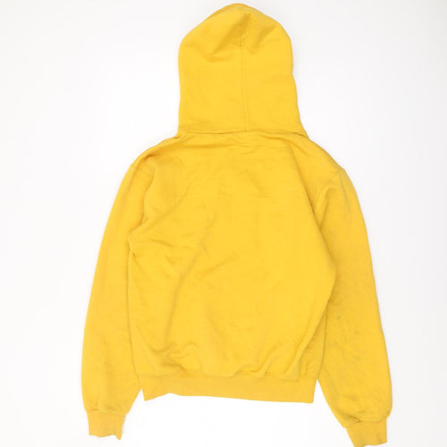 Champion Yellow Unisex Pullover Hoodie, S, Casual Sportswear