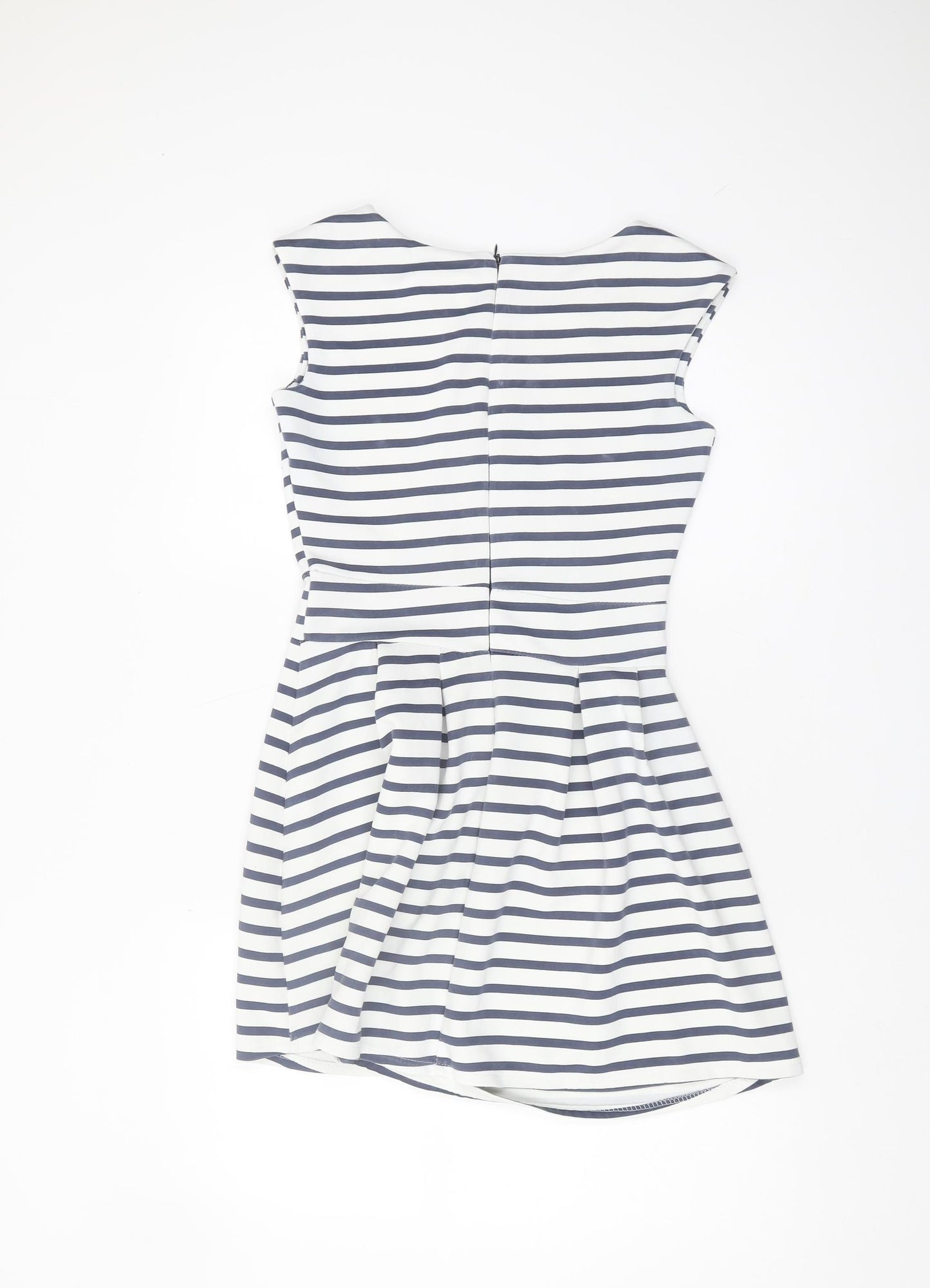 WalG Women's White & Blue Striped A-Line Dress, Size M