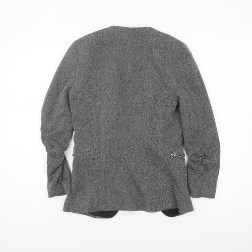 H&M Women's Grey Shawl Lapel Blazer Size 4