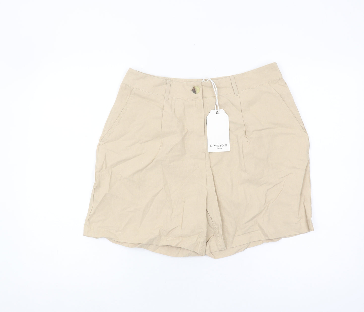 Brave Soul Women's M Beige Cotton Shorts