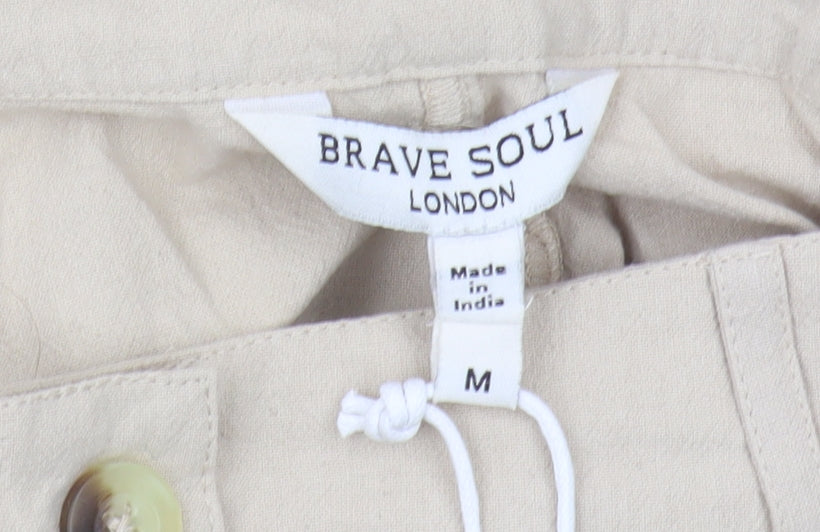 Brave Soul Women's M Beige Cotton Shorts
