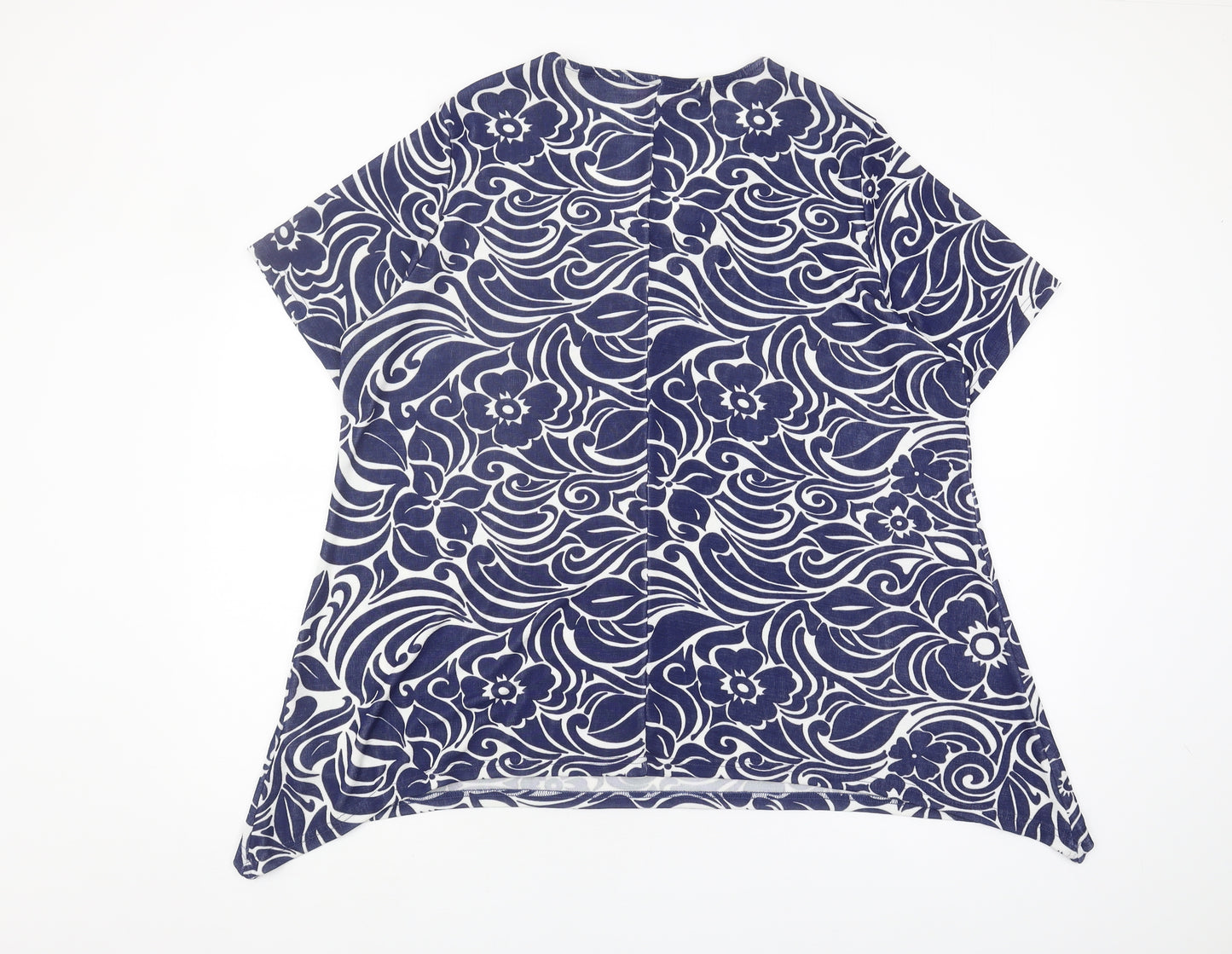 Julipa Women's Blue Floral V-Neck Top Size 22