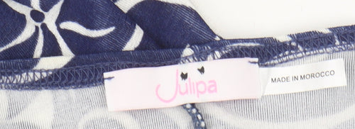 Julipa Women's Blue Floral V-Neck Top Size 22