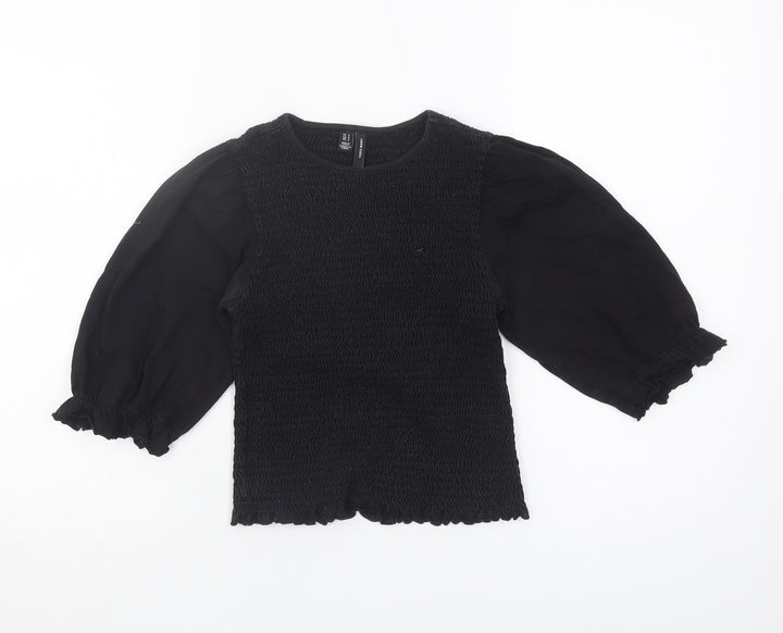 Vero Moda Black Jersey Blouse Women S Crew Neck