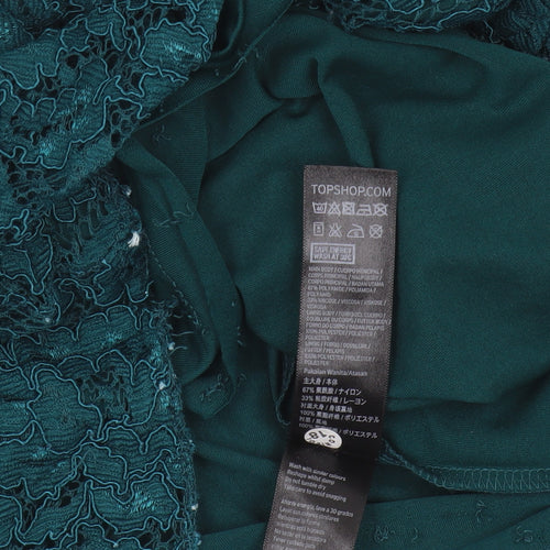 Topshop Green Lace Bodycon Dress - Size 6, Party Ready!