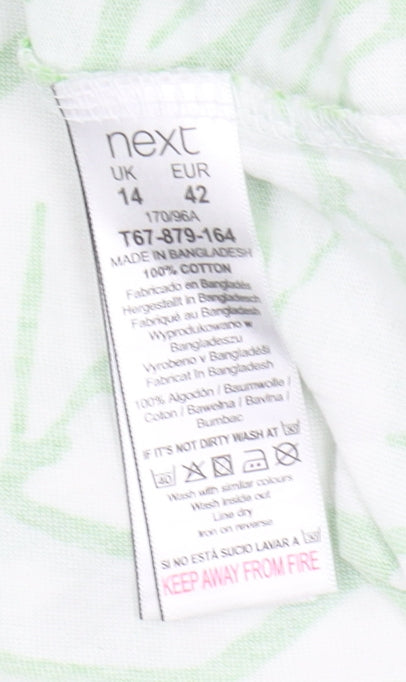 Next Women's Green White Dress Size 14 Geometric