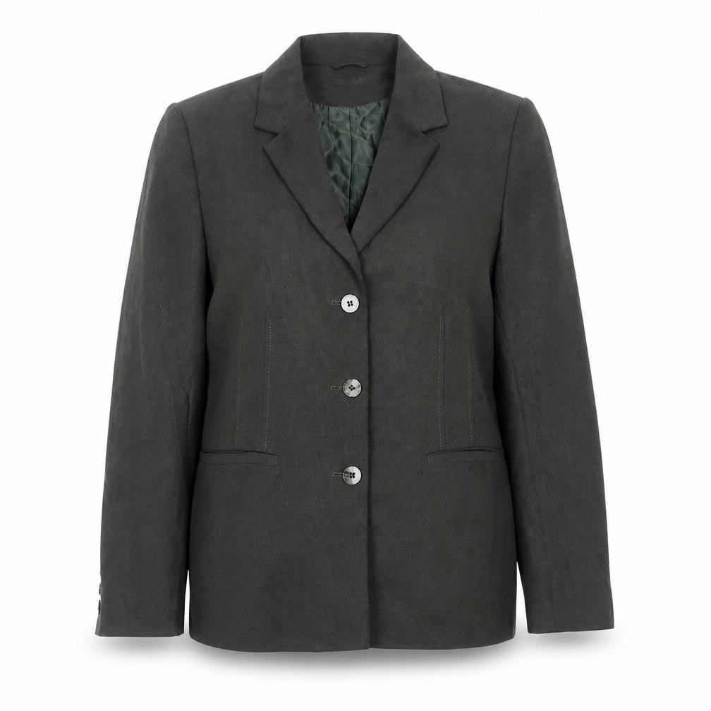 Front view of Principles Women's Petite Green Blazer, size 12, Classic Cut
