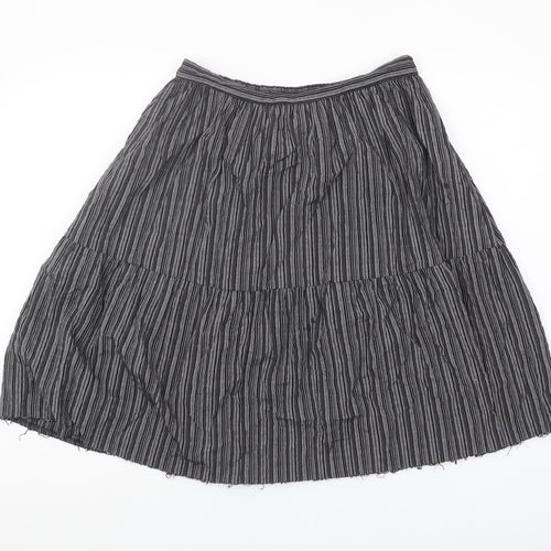 Topshop Women's Black Striped Peasant Skirt Size 10