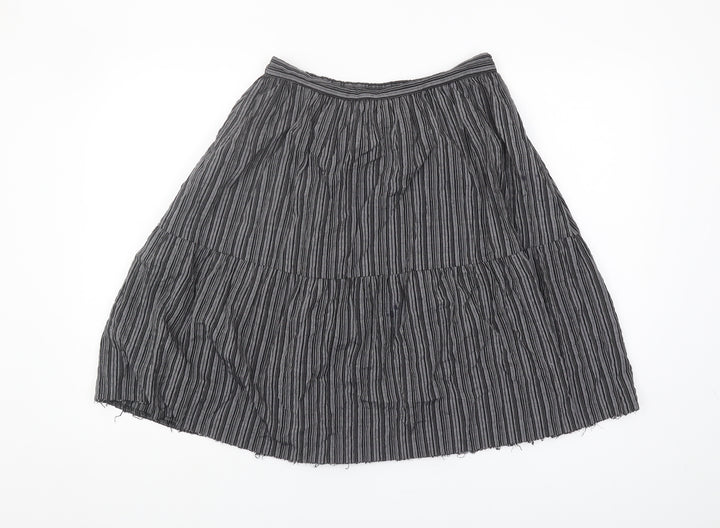 Topshop Women's Black Striped Peasant Skirt Size 10