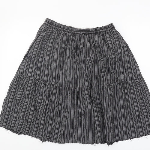 Topshop Women's Black Striped Peasant Skirt Size 10