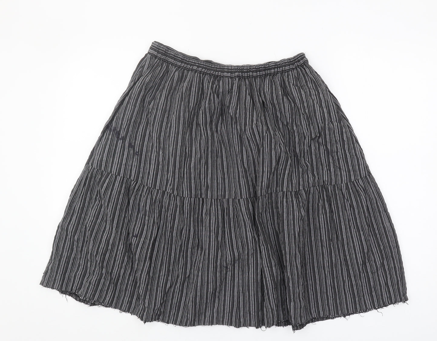 Topshop Women's Black Striped Peasant Skirt Size 10