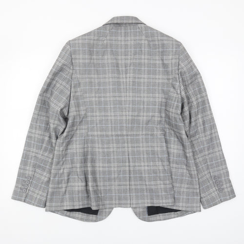 Marks and Spencer Grey Blazer, Women's Size 16, Plaid