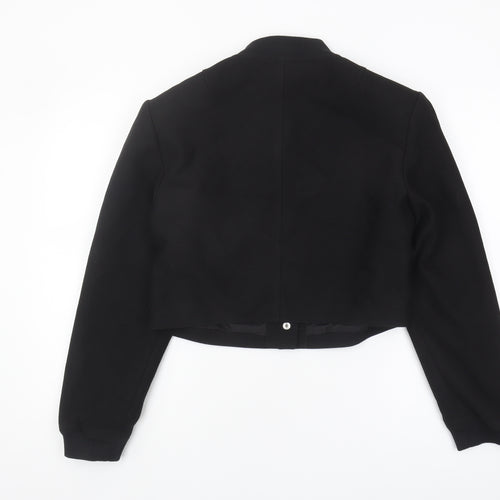 H&M Women's Black Bomber Jacket Size S - Collar Casual