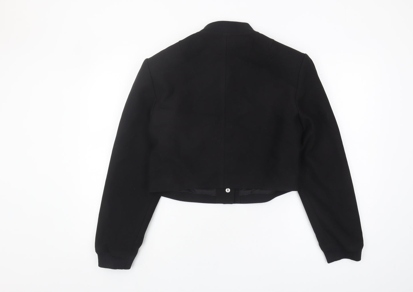 H&M Women's Black Bomber Jacket Size S - Collar Casual
