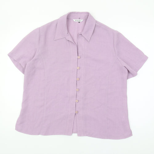 Berkertex Women's Purple Button-Up Shirt Size 16