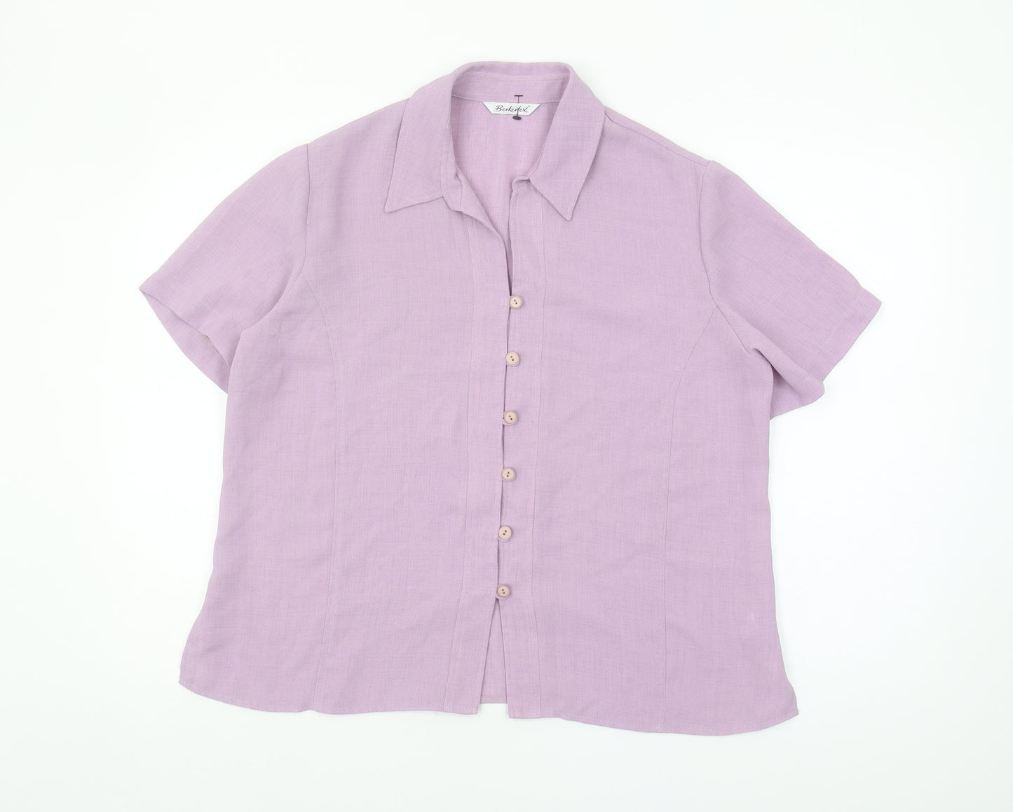 Berkertex Women's Purple Button-Up Shirt Size 16