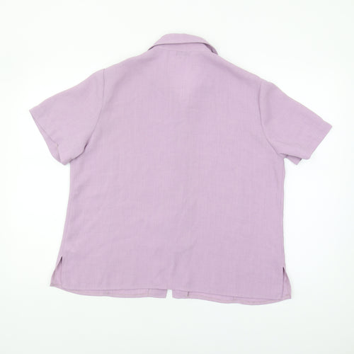 Berkertex Women's Purple Button-Up Shirt Size 16