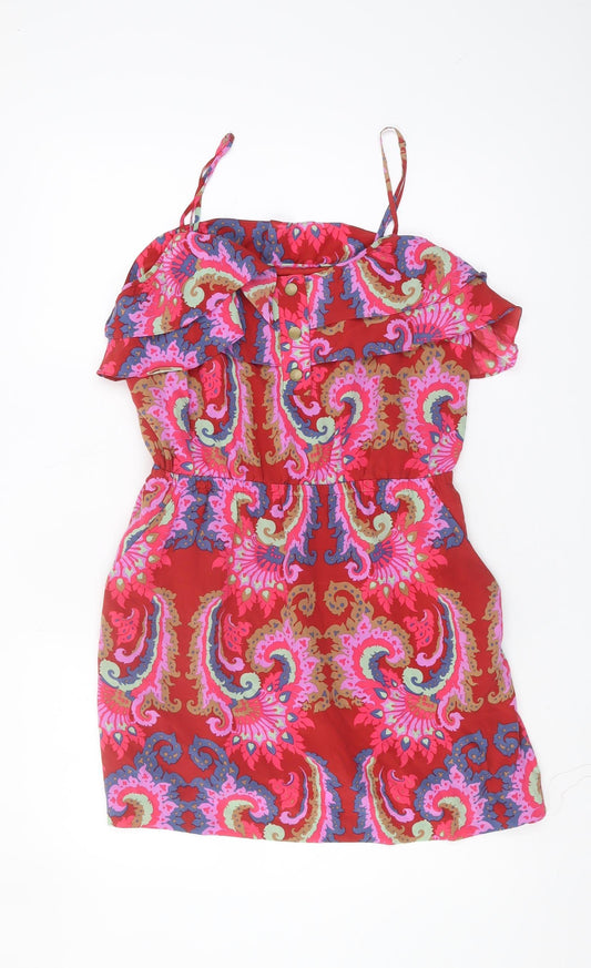 Tibi Women's Multicoloured Silk Mini Dress Size 10