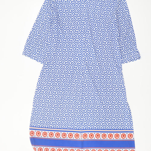 Donna Morgan Women's Blue Geometric Dress Size 16