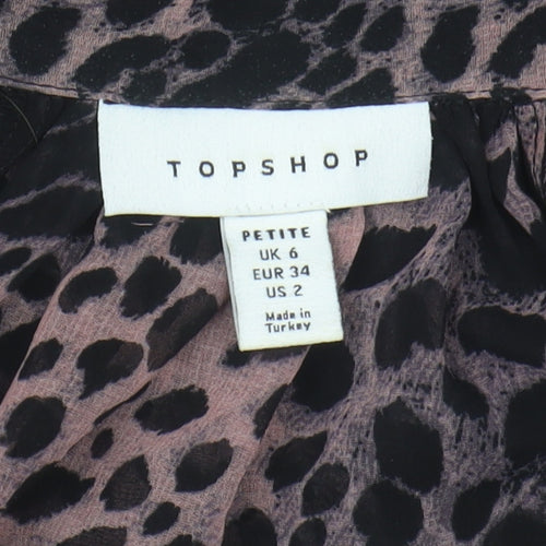 Topshop Women's Animal Print Blouse UK 6
