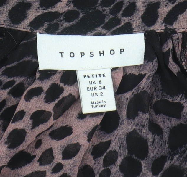 Topshop Women's Animal Print Blouse UK 6