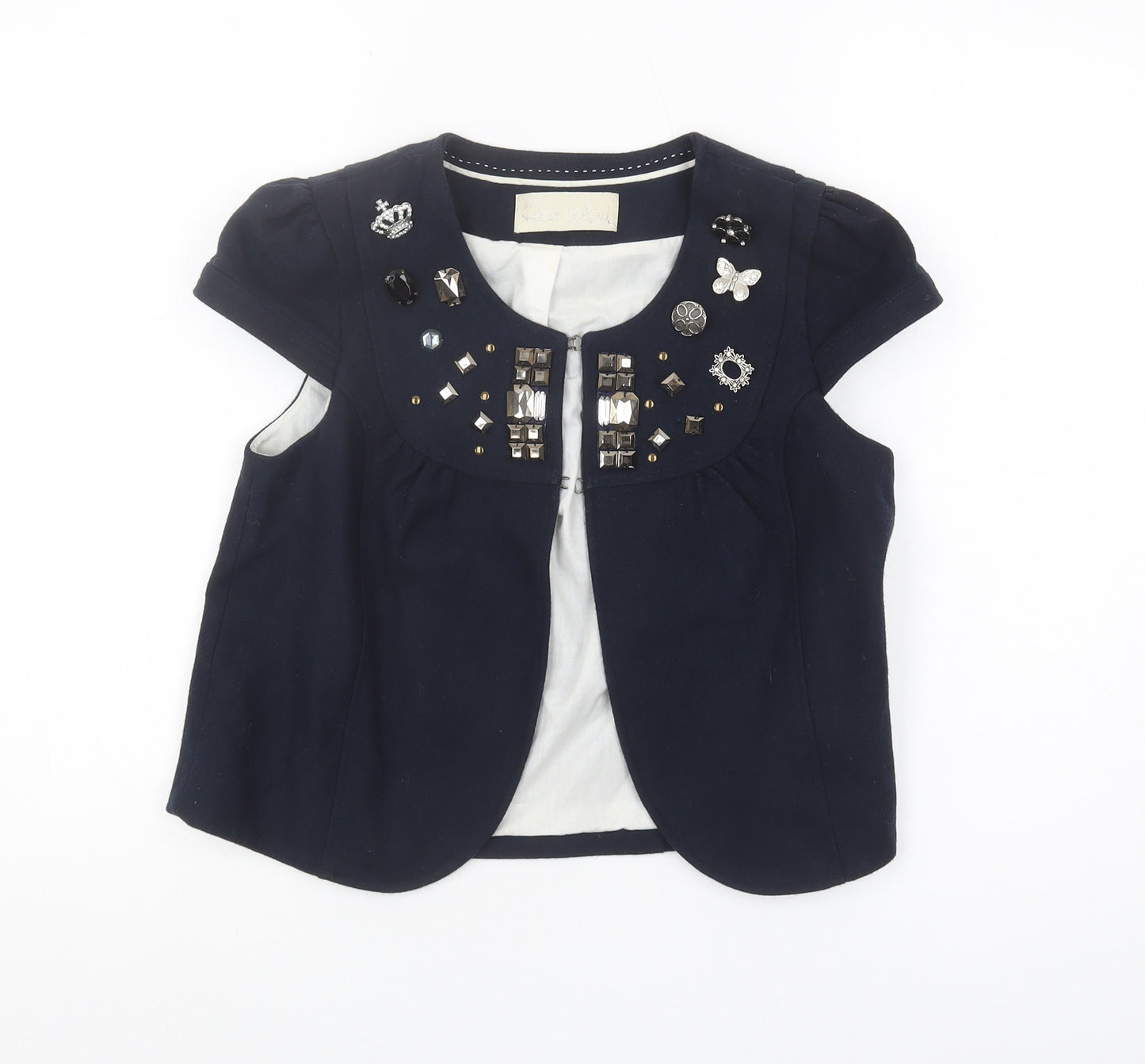 River Island Women's Black Studded Waistcoat Size 10