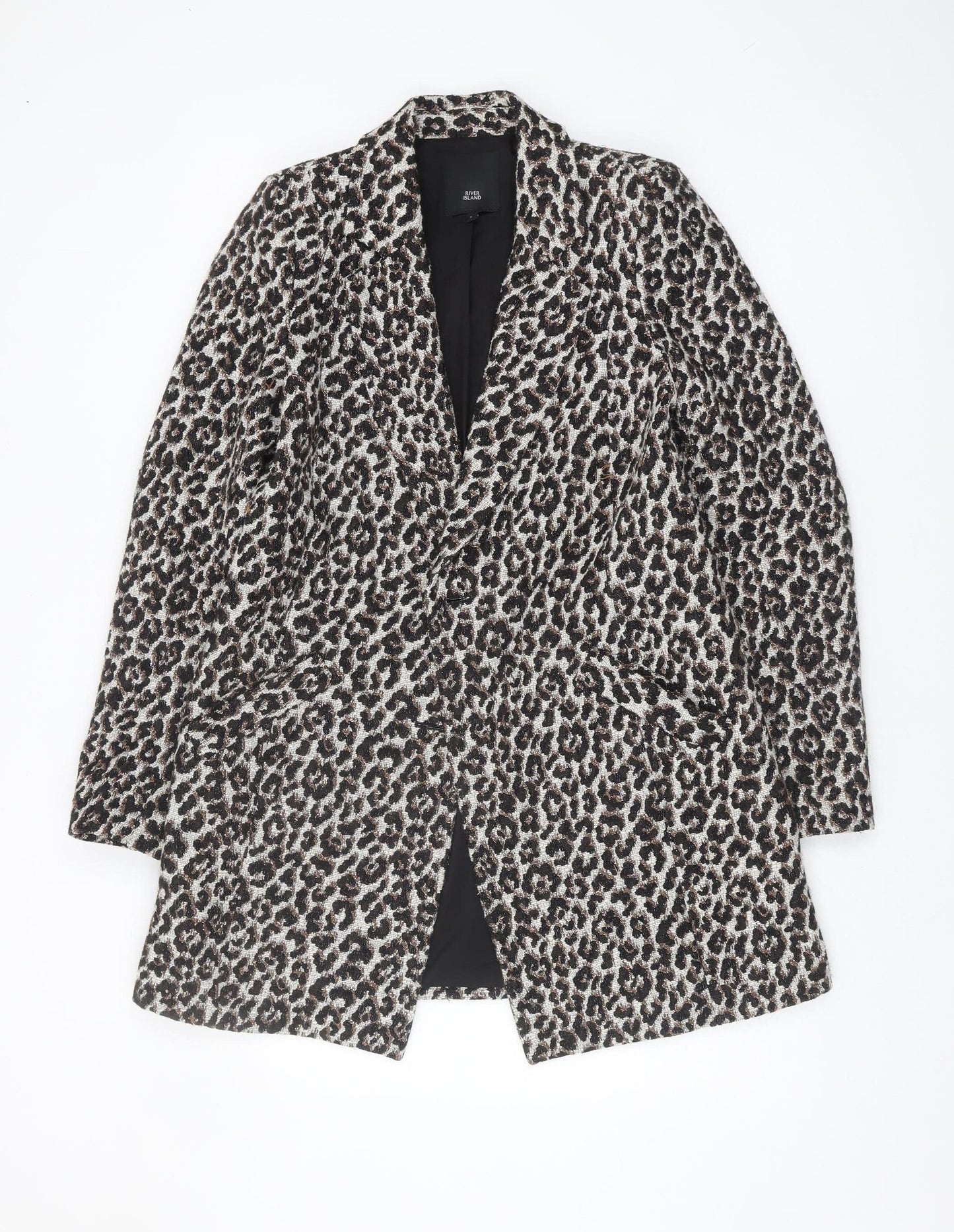River Island Women’s Multicoloured Animal Print Coat - Size 8