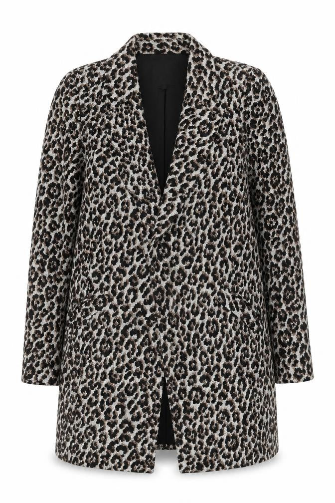 Front view of River Island Women’s Multicoloured Animal Print Coat -, size UK 8