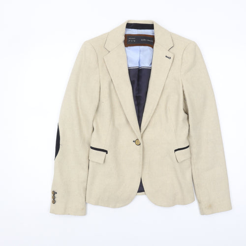 Zara Basic Women's Beige Regular Fit Blazer S