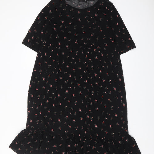 Yours Clothing Women's Black Floral Dress Size 16