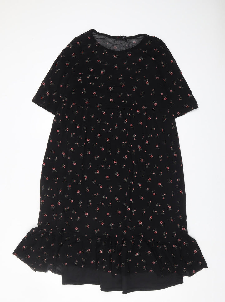 Yours Clothing Women's Black Floral Dress Size 16