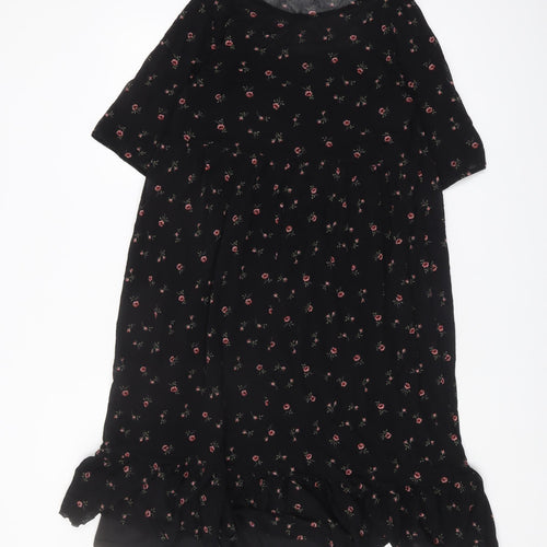 Yours Clothing Women's Black Floral Dress Size 16
