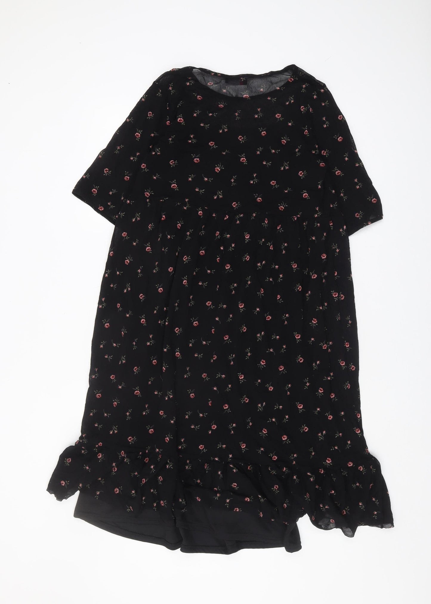 Yours Clothing Women's Black Floral Dress Size 16
