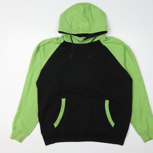 Soul Star Men's Black & Green Hoodie M - Pullover Style