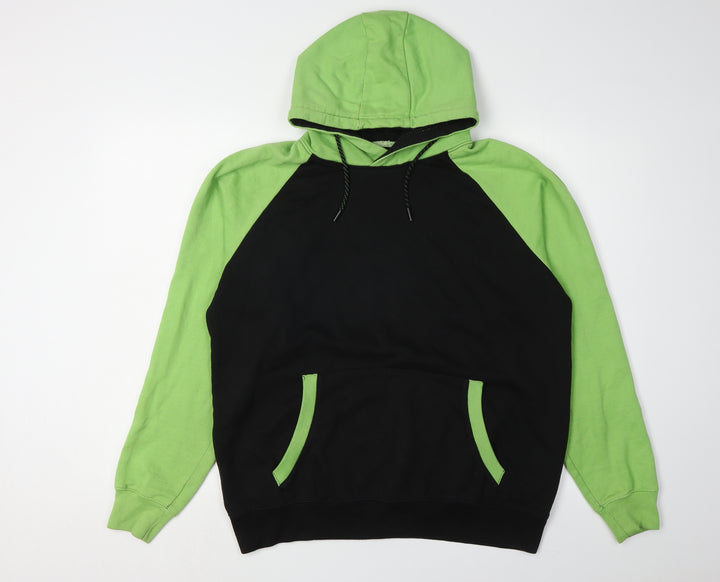 Soul Star Men's Black & Green Hoodie M - Pullover Style
