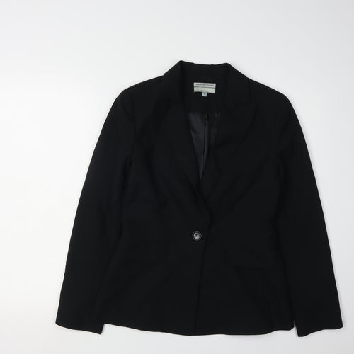 Veronika Maine Women's Black Blazer Size 12 Regular Fit