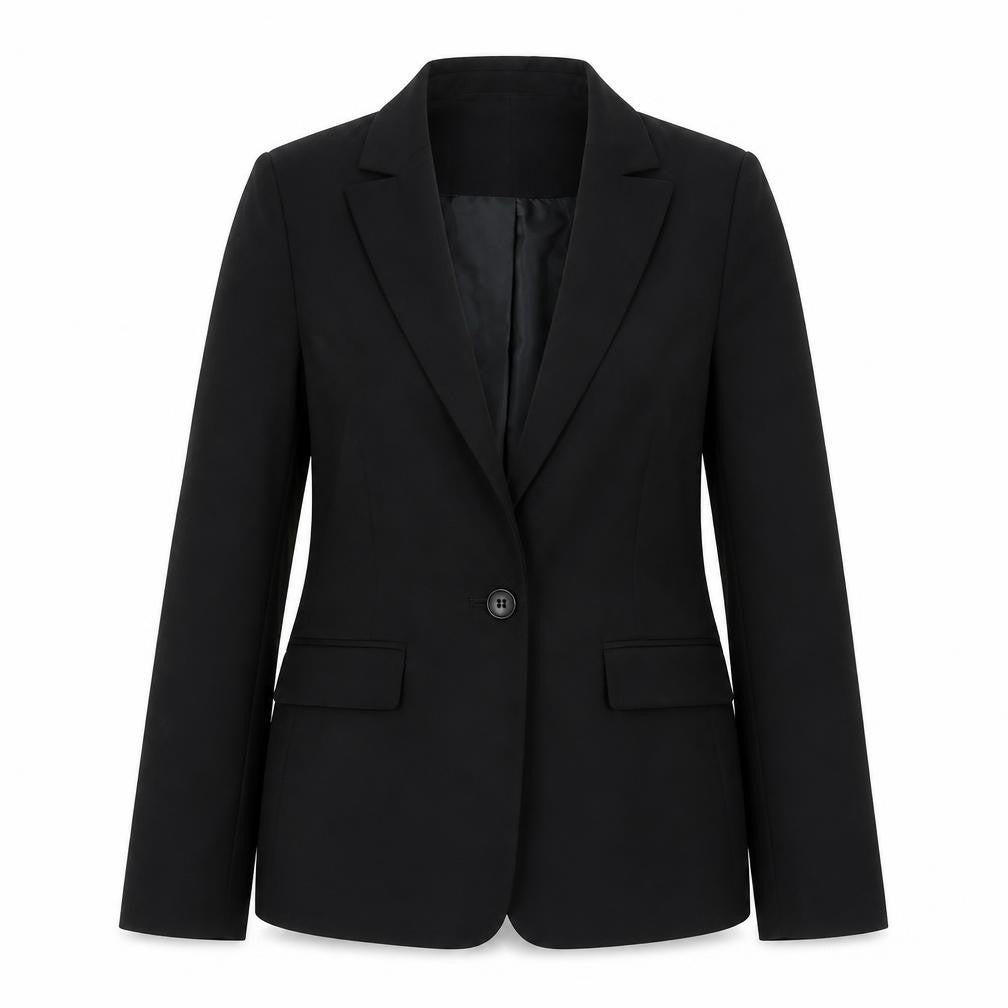 Front view of Veronika Maine Women's Black Blazer, size 12, Regular Fit