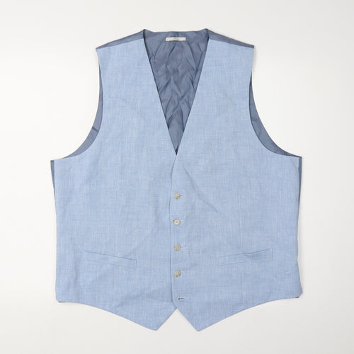 Marks and Spencer Men's Blue Linen Waistcoat 48R