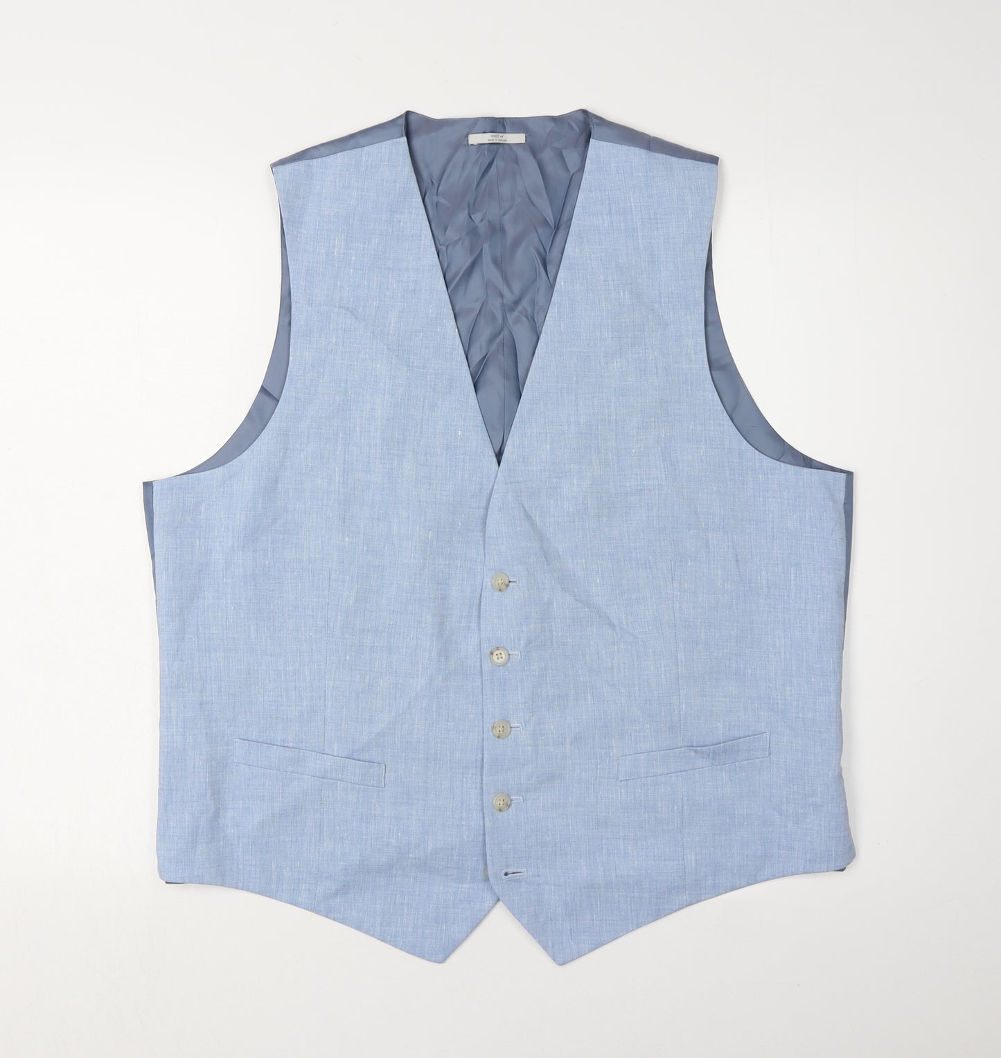 Marks and Spencer Men's Blue Linen Waistcoat 48R