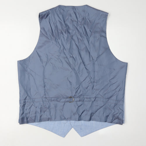 Marks and Spencer Men's Blue Linen Waistcoat 48R