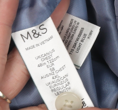 Marks and Spencer Men's Blue Linen Waistcoat 48R
