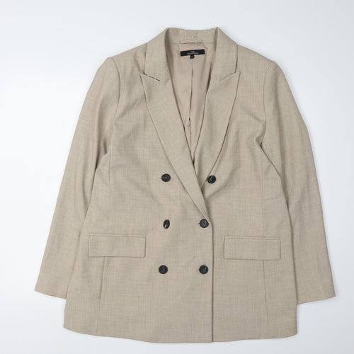 Next Women's Beige Double-Breasted Suit Jacket 16