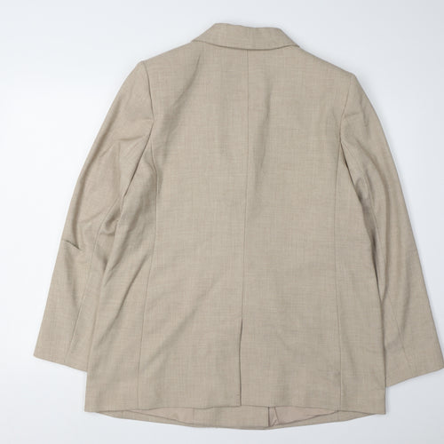 Next Women's Beige Double-Breasted Suit Jacket 16