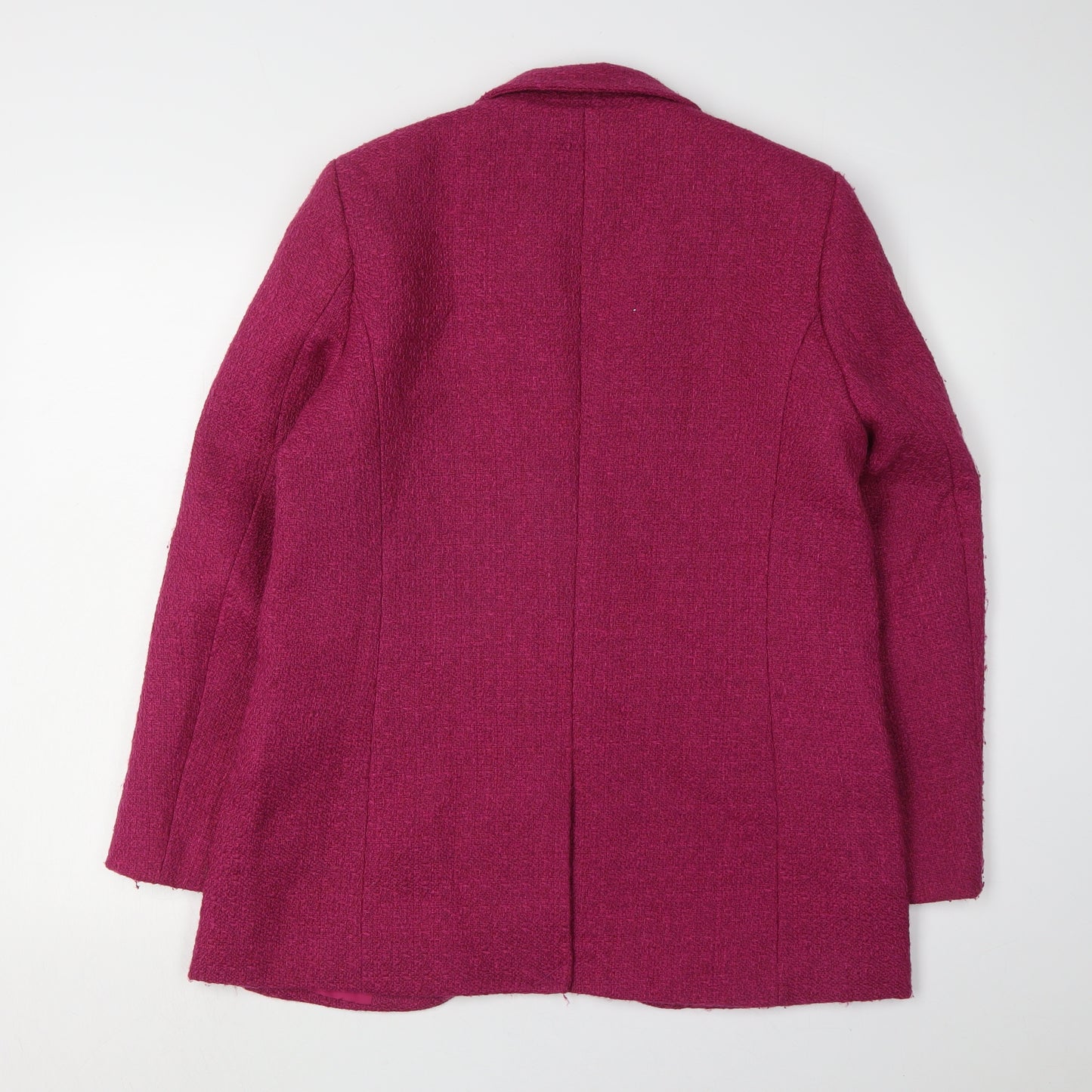 Next Women's Pink Bouclé Blazer, Size 12, Double-Breasted